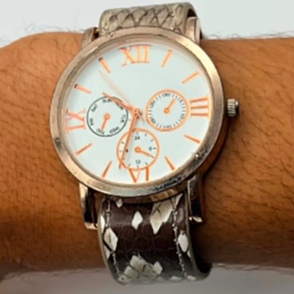 Rose Gold Faux Snake Print Watch